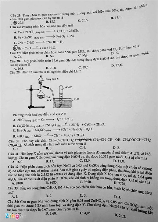 Bai giai, de thi mon Hoa hoc THPT quoc gia 2016 hinh anh 4