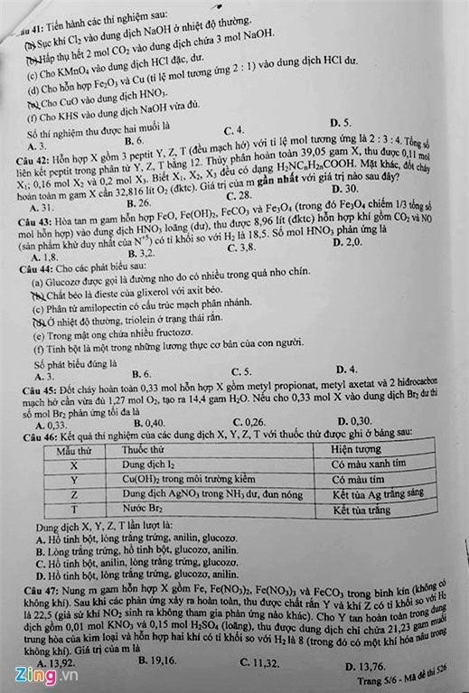 Bai giai, de thi mon Hoa hoc THPT quoc gia 2016 hinh anh 6