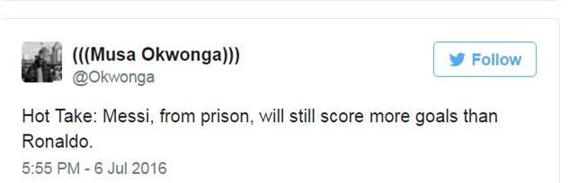 Fan Ronaldo chế nhạo án tù 21 tháng của Messi - Ảnh 3.
