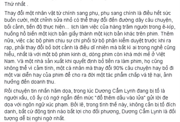 Dương Cẩm Lynh viết tâm thư 3