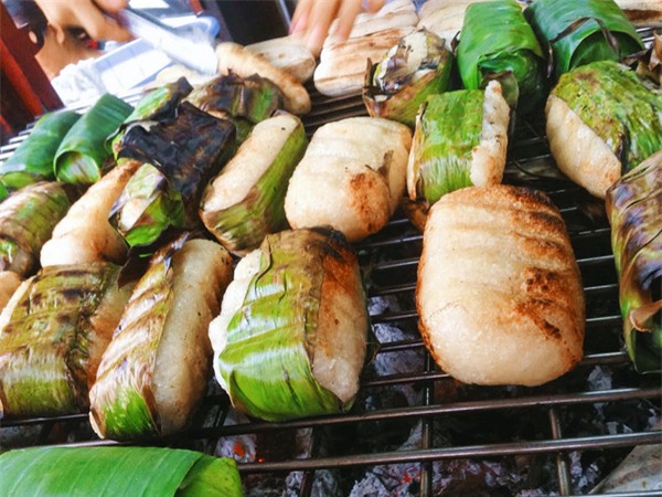 chuối nếp nướng