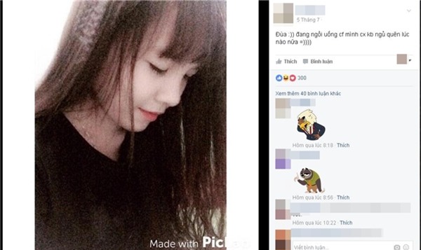 Cô gái xinh xắn này cũng đăng hình 