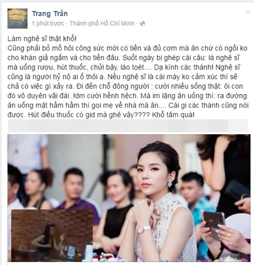Sao Việt lên tiếng bảo vệ Hoa hậu Kỳ Duyên hút thuốc lá tại quán cafe, ủng hộ nhau quá :))