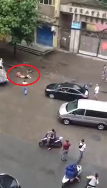 Sốc clip chó Pitbull hóa điên cắn chủ giữa phố  - Ảnh 1.