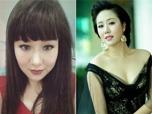 Cắt mái ngố, duỗi tóc thẳng cho trẻ trungnhưng màn make-over của Hoa hậu Ngô Phương Lan lại không đạt hiệu quả như mong muốn do hàng mi giả dày cộp, viền eye-liner sắc và màu son môi quá đậm.