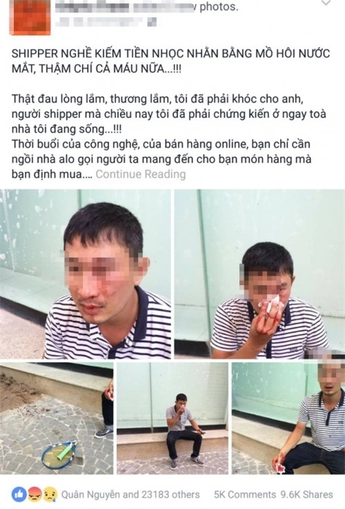 'Đại gia' quỵt 30 ngàn tiền giao hàng và đánh shipper gãy mũi - Ảnh 1