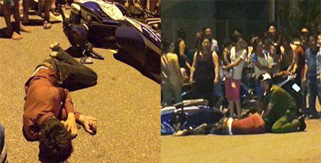 Thiếu nữ dũng cảm đẩy ngã xe tên cướp, tri hô người đến cứu