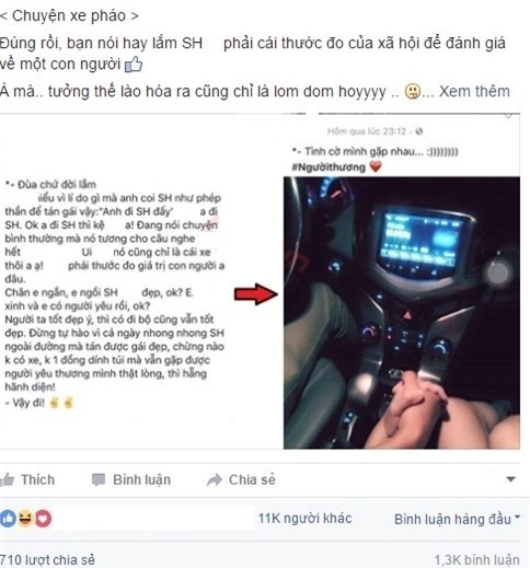 Cô gái có người yêu đi ôtô, chê xe SH gây bất bình - Ảnh 1.