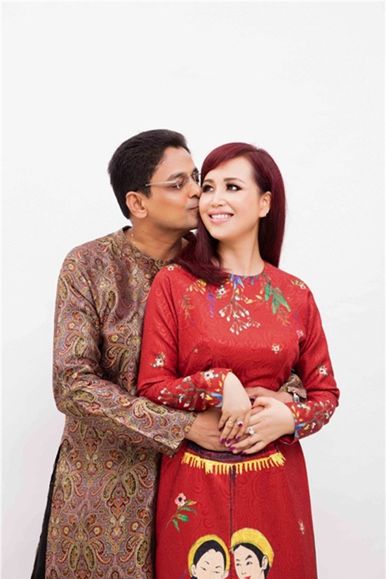 Vợ chồng Hoa hậu Diệu Hoa.