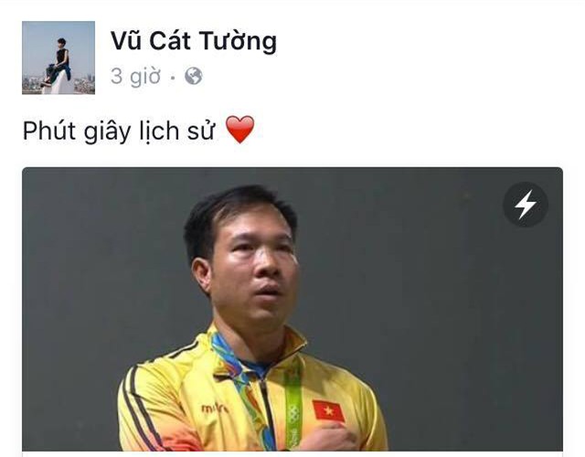 Sao Việt vỡ òa cảm xúc trước chiến thắng của anh Hoàng Xuân Vinh tại Olympic - Ảnh 9.