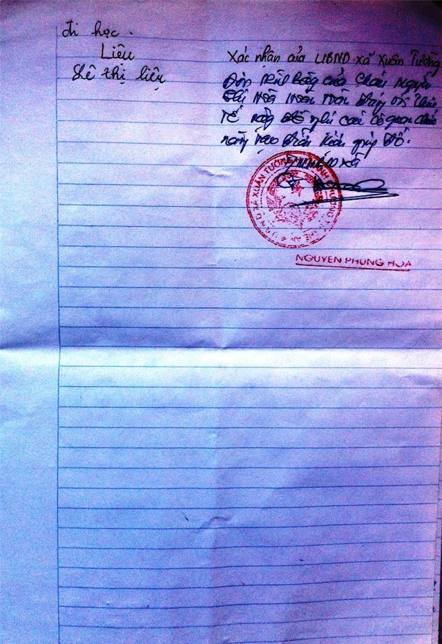 Đơn xin trợ cấp kinh phí học tập của Hòa viết gửi báo Dân trí và độc giả.