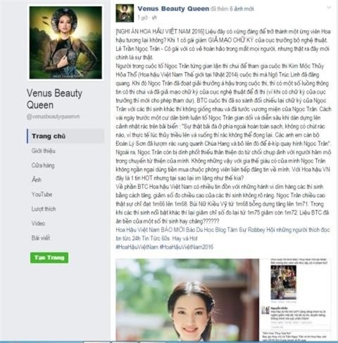 Ung vien sang gia Hoa hau VN bi to thi chui, gia mao chu ky hinh anh 1