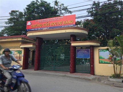 Trường Tiểu học Dư Hàng, nơi bé Xiu bị nghi bắt cóc. Ảnh: ML