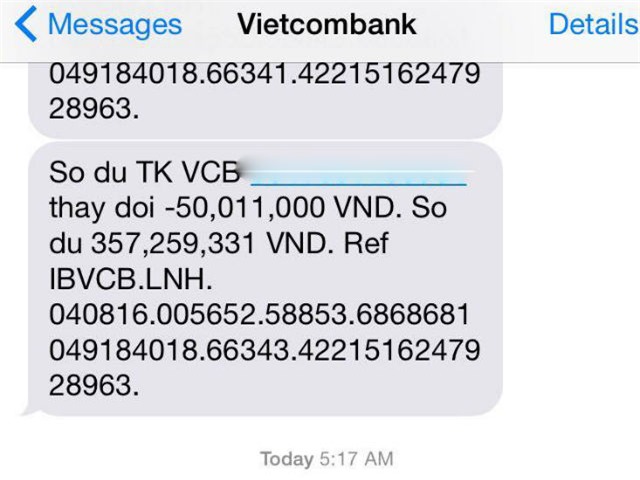 chu the vietcombank bong dung mat 500 trieu dong chi qua mot dem hinh anh 1