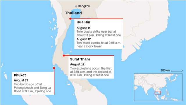 Thai Lan: 11 vu danh bom lien tiep o 5 tinh phia Nam hinh anh 2