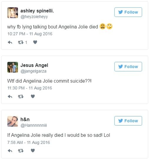 Dân mạng thế giới xôn xao vì tin đồn Angelina Jolie đã mất vì tự tử - Ảnh 2.