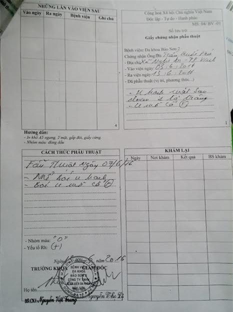 GS Hà Văn Quyết, u trực tràng, cắt khối u