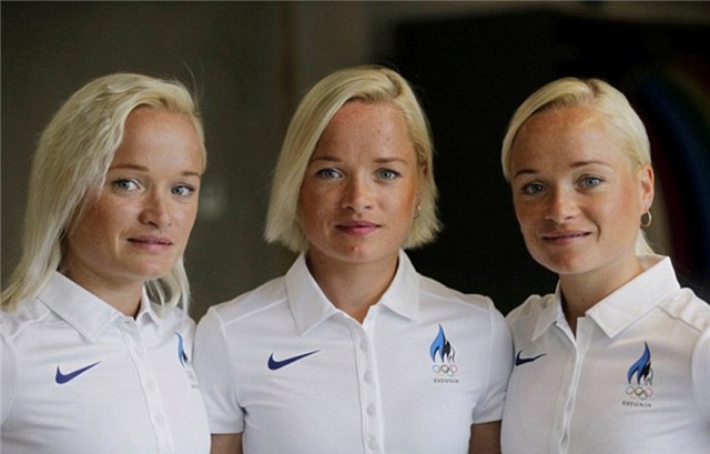 Chị em sinh ba nhà Luik (Estonia) cũng tham gia nội dung marathon nữ