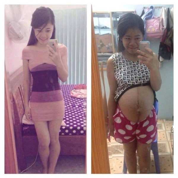 Mẹ bầu tung ảnh xập xệ, xuống cấp khác một trời một vực so với thời con gái gây sốc