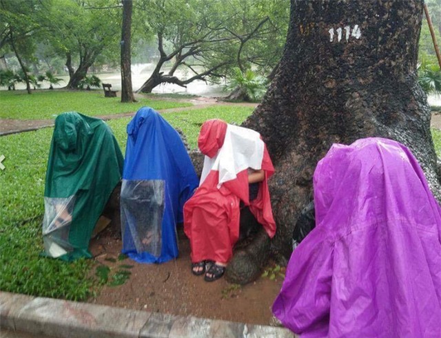 Bức ảnh ở Hồ Gươm trong ngày mưa bão khiến bạn phải rùng mình - Ảnh 1.