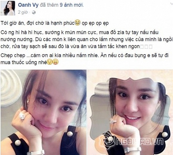 Vy Oanh khoe nhẫn kim cương 0