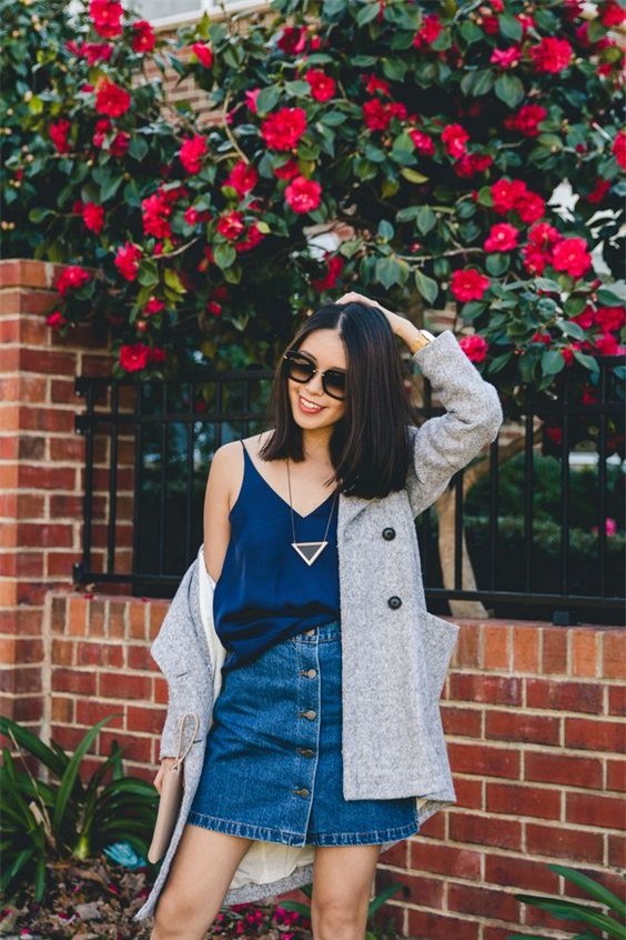 chân váy denim