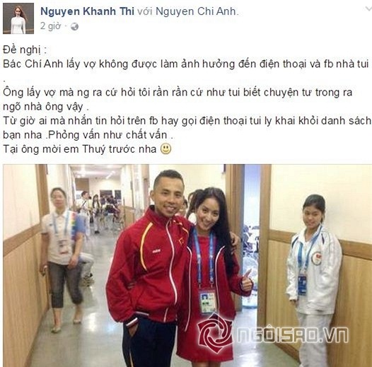 Khánh Thi biết Chí Anh lấy vợ  0