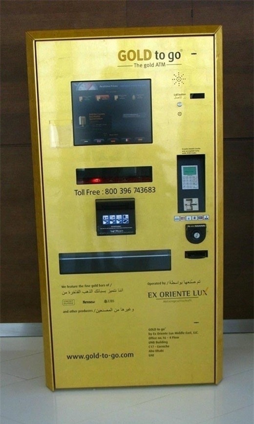Bên cạnh trụ ATM rút tiền, ở Dubai còn có cả trụ ATM rút vàng.