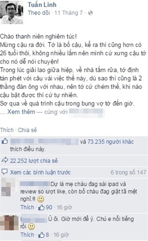 Chết cười với thư gửi con trai chào đời đỉnh không đỡ nổi