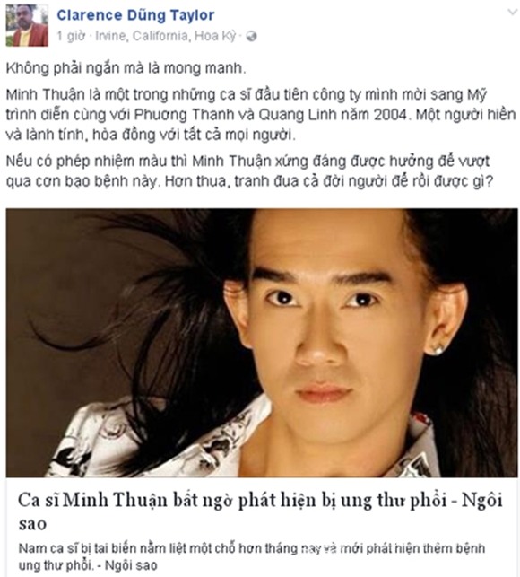Sao Việt sốc trước tin Minh Thuận ung thư 2