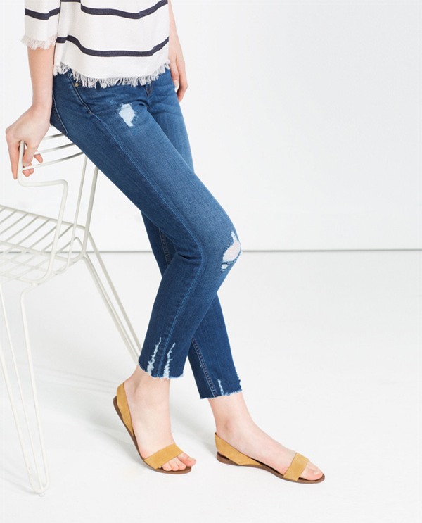 jeans lửng không gấu