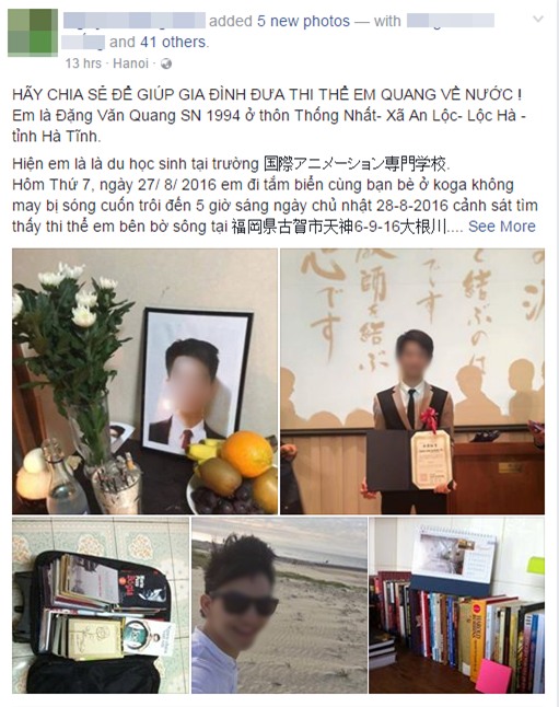 Hành trình về với đất mẹ của du học sinh chết đuối tại Nhật Bản - Ảnh 2.