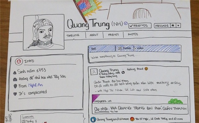 Facebook, vua Quang Trung, Trường Phổ thông liên cấp Olympia, Trường olympia, Quang Trung Nguyễn Huệ