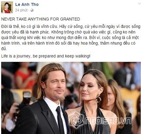 Sao Việt nói gì khi Angelina Jolie và Brad Pitt ly hôn 0