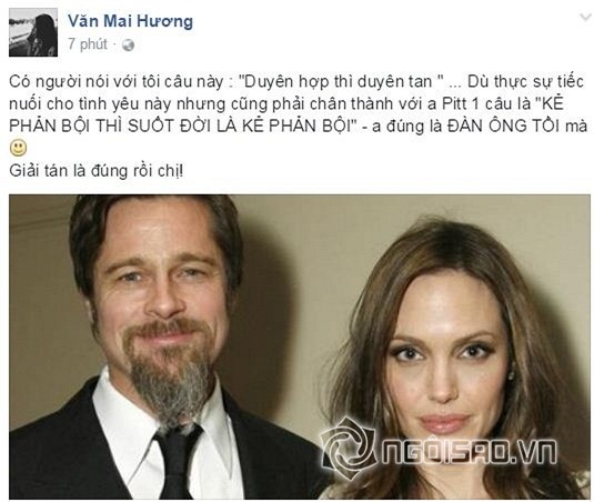 Sao Việt nói gì khi Angelina Jolie và Brad Pitt ly hôn 0