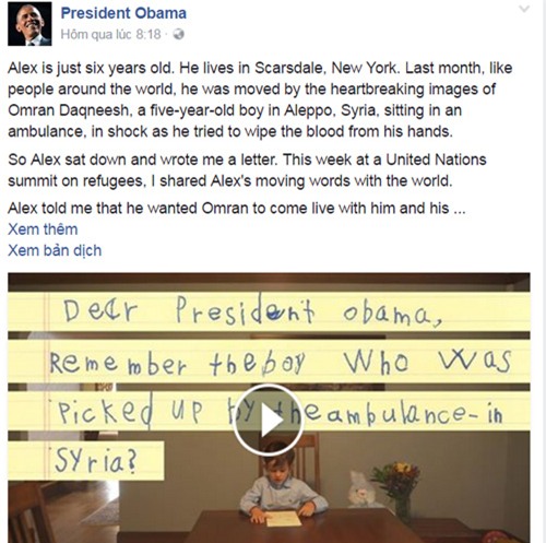 la thu cua cau be 6 tuoi duoc tong thong obama chia se cho toan the gioi - 2