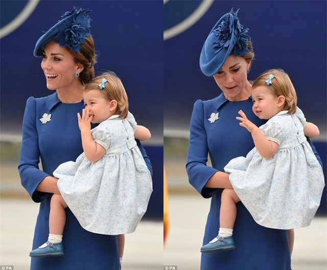 Hoàng tử nhí Anh Quốc cùng em gái nổi bật tại sân bay trong chuyến thăm Canada với cha mẹ - Ảnh 4.
