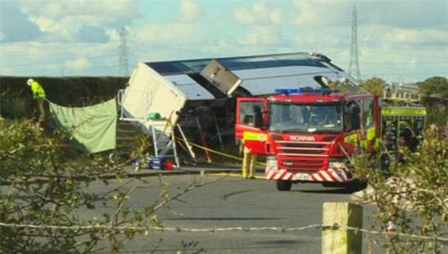 Xe buýt chở CĐV bóng đá gặp tai nạn nghiêm trọng khiến 19 người thương vong - Ảnh 1.