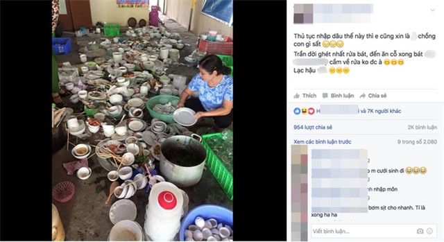 Chuyện nàng dâu mới và núi bát đĩa khiến dân tình nhốn nháo - Ảnh 1.