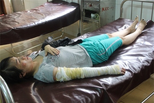 Chị Huyền đang điều trị tại Bệnh viện Đa khoa tỉnh Đắk Lắk