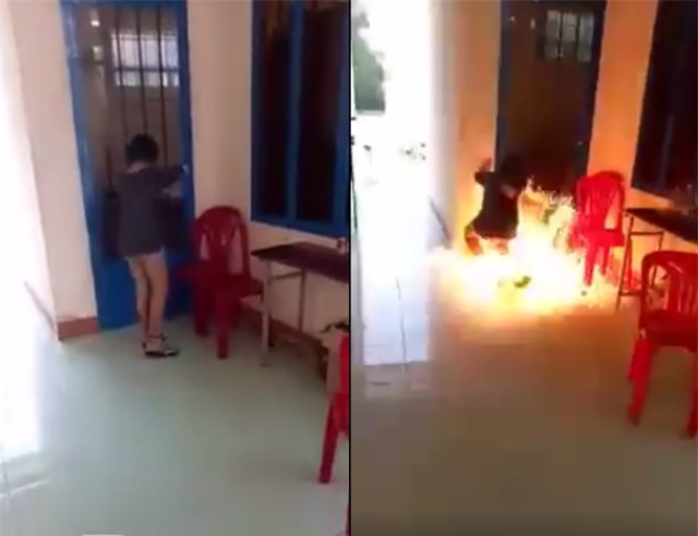 Hùa theo phong trào nói là làm, nữ sinh cấp 2 tẩm xăng đốt trường học - Ảnh 2.