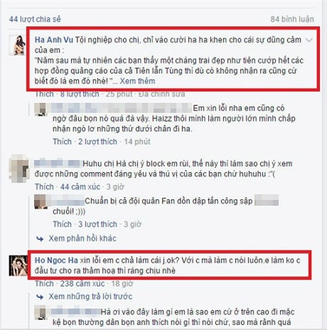 Hồ  Ngọc Hà phản pháo  1