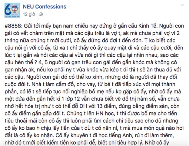 Tâm thư bảo vệ bạn gái có vết chàm trên mặt của chàng trai khiến ai cũng xúc động - Ảnh 1.