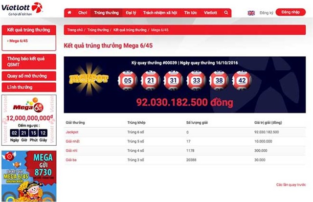 vé số, trúng xổ số, trúng xổ số 92 tỷ, giải độc đắc
