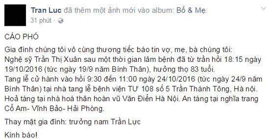 Mẹ Trần Lực qua đời  5