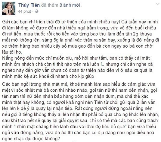 Thủy Tiên làm từ thiện như bố thí 4