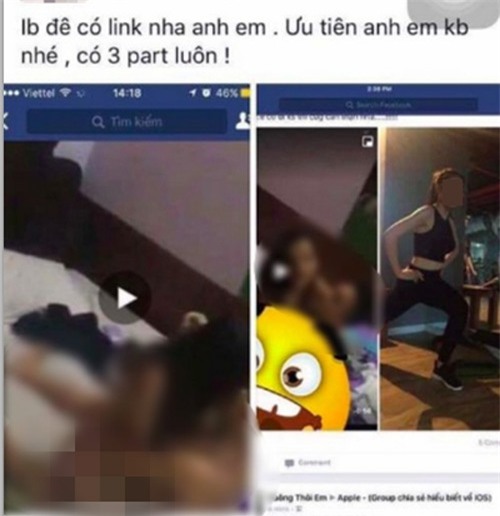 Dân mạng truyền tay nhau bức ảnh cắt từ clip sex trong đó ghép mặt của P.A