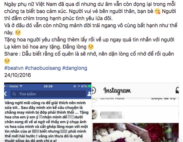 Tặng thì không nhận, nhưng chờ chàng trai về cô gái lại... nhặt hoa lên mạng sống ảo với người khác - Ảnh 1.