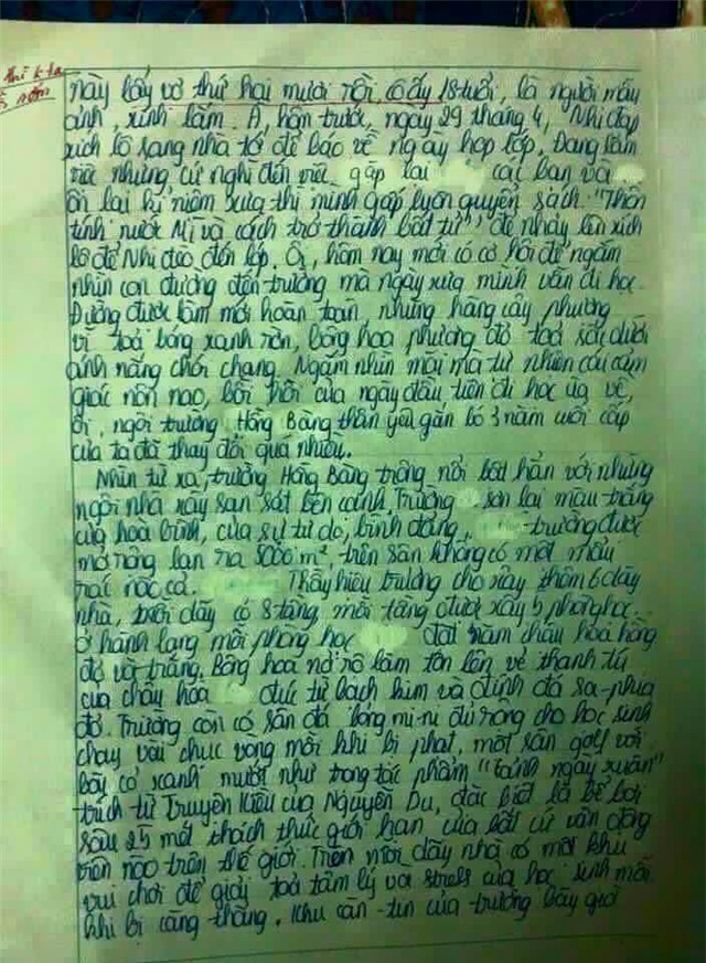 bức thư, bức thư năm 2035, nam sinh đất Cảng