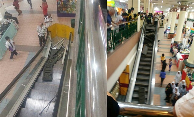 Malaysia: Thang cuốn trong trung tâm thương mại nổ tung, khách hàng hoảng sợ bỏ chạy - Ảnh 3.